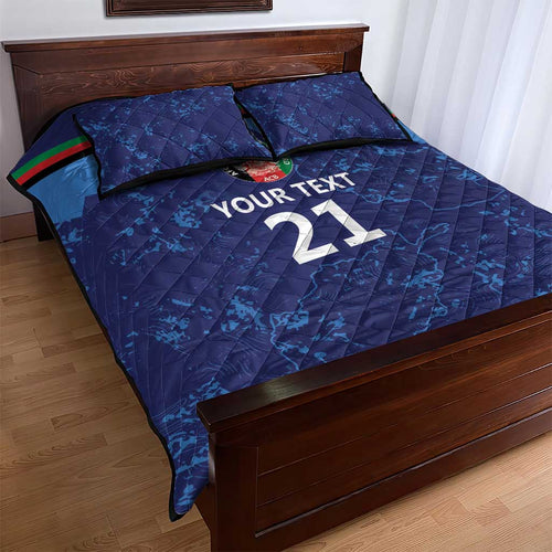 Afghan Atalans Cricket Custom Quilt Bed Set Afghanistan Map with Sporty Style