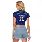 Afghan Atalans Cricket Custom Raglan Cropped T Shirt Afghanistan Map with Sporty Style