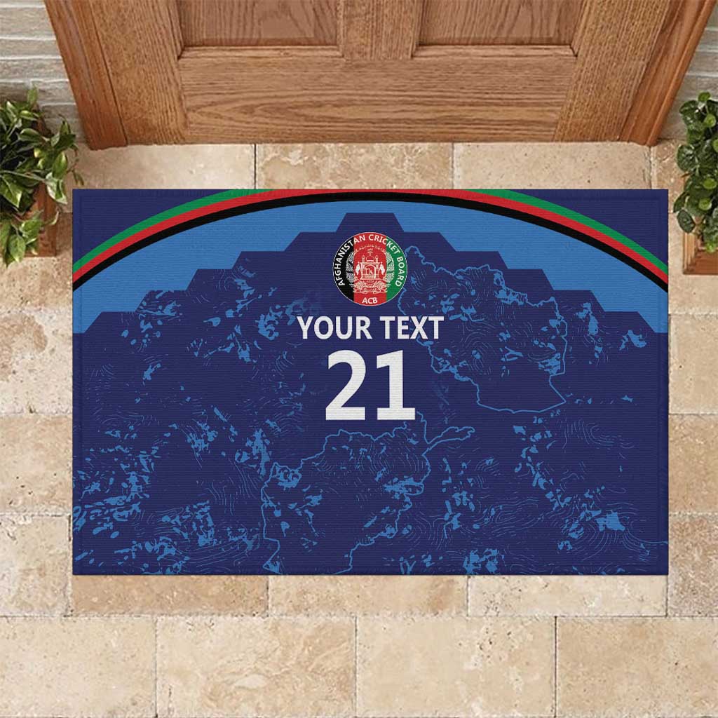 Afghan Atalans Cricket Custom Rubber Doormat Afghanistan Map with Sporty Style