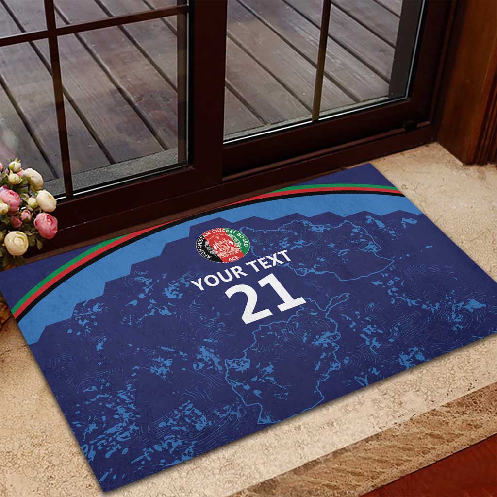 Afghan Atalans Cricket Custom Rubber Doormat Afghanistan Map with Sporty Style