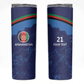 Afghan Atalans Cricket Custom Skinny Tumbler Afghanistan Map with Sporty Style