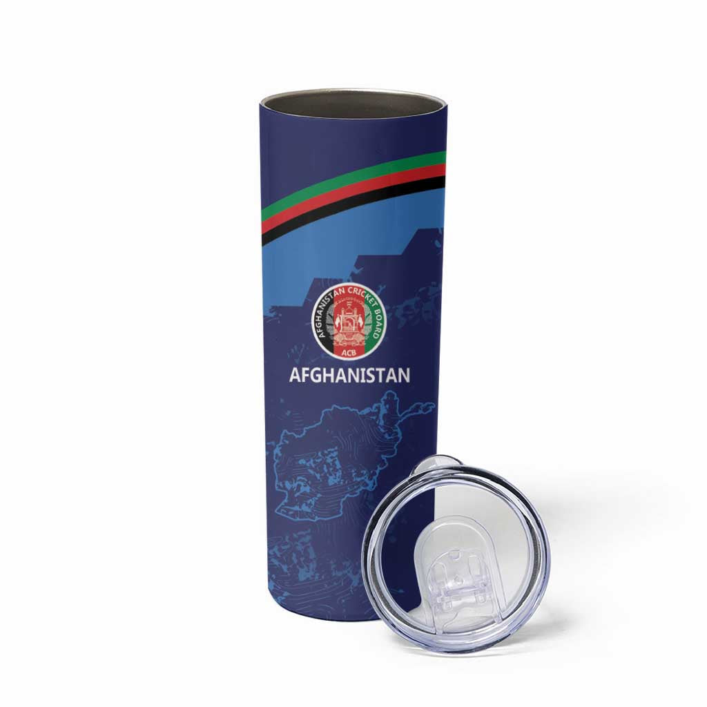 Afghan Atalans Cricket Custom Skinny Tumbler Afghanistan Map with Sporty Style