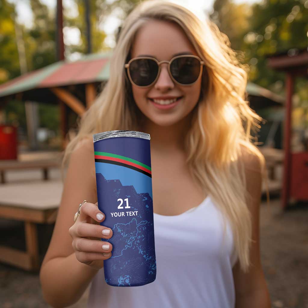 Afghan Atalans Cricket Custom Skinny Tumbler Afghanistan Map with Sporty Style