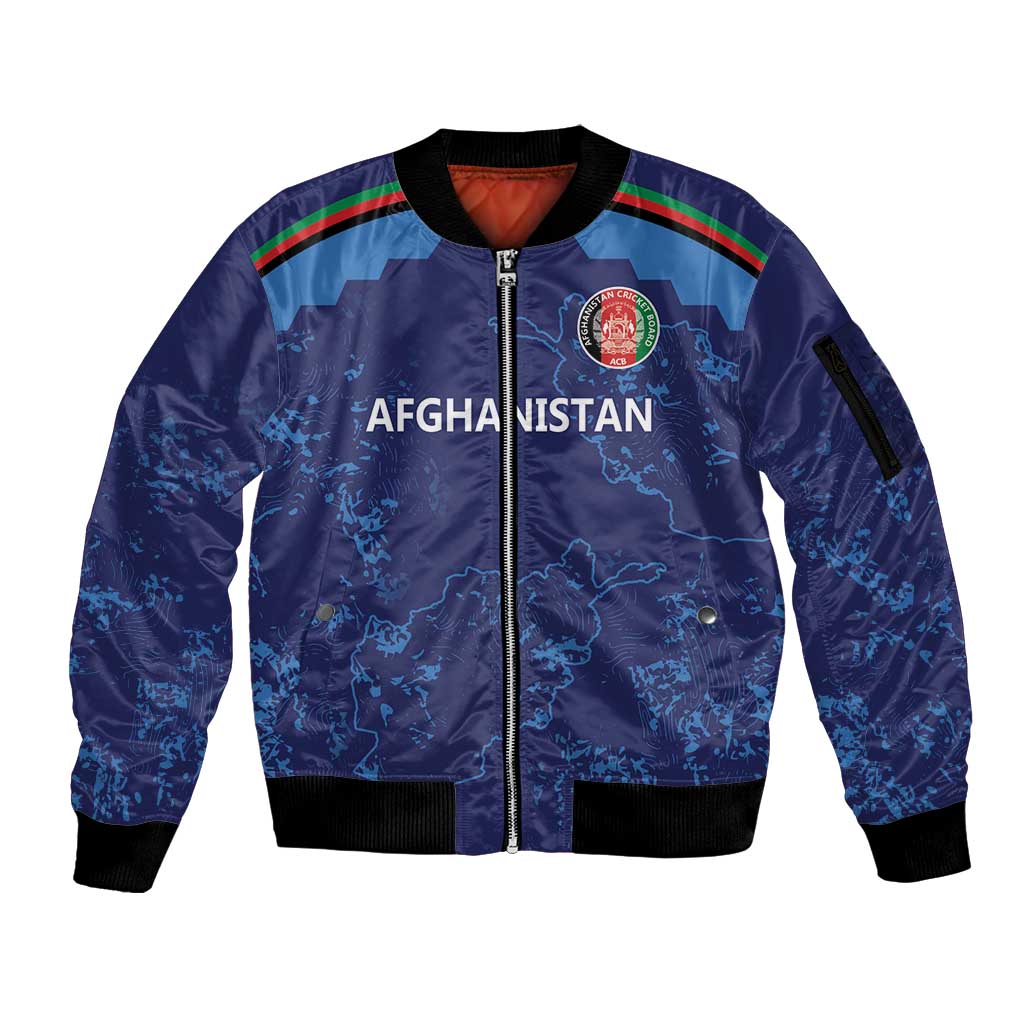 Afghan Atalans Cricket Custom Sleeve Zip Bomber Jacket Afghanistan Map with Sporty Style