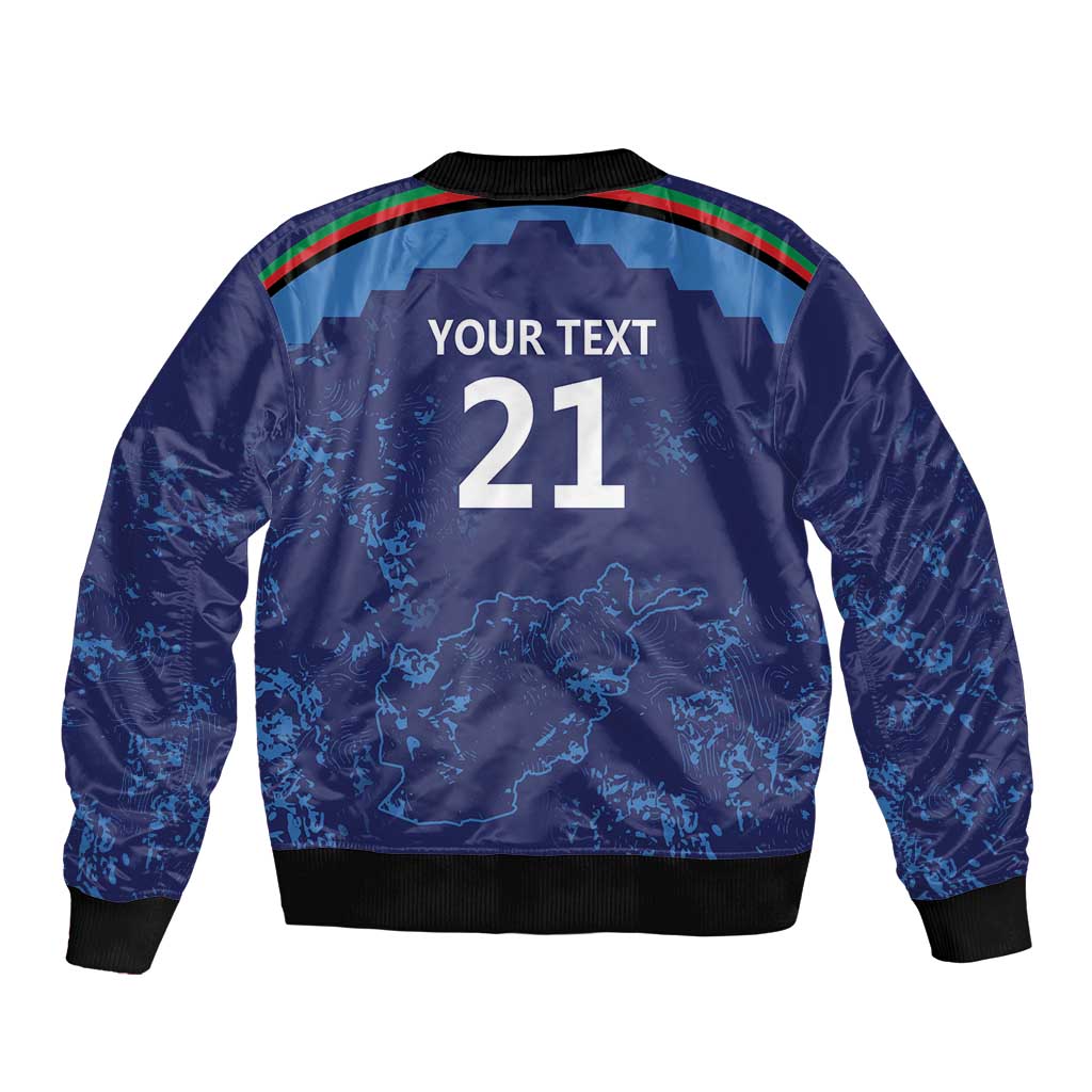 Afghan Atalans Cricket Custom Sleeve Zip Bomber Jacket Afghanistan Map with Sporty Style