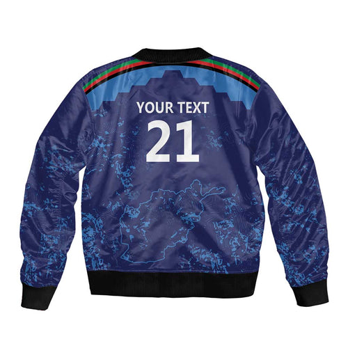 Afghan Atalans Cricket Custom Sleeve Zip Bomber Jacket Afghanistan Map with Sporty Style