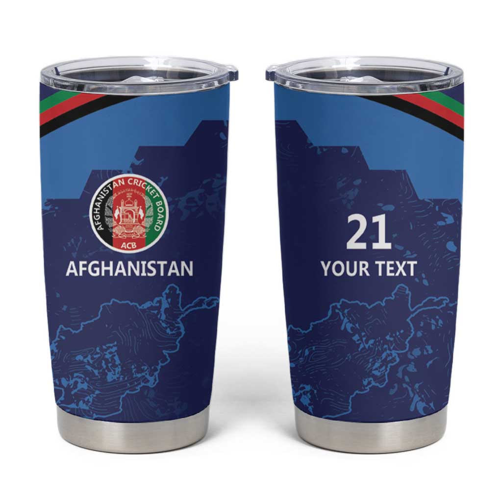 Afghan Atalans Cricket Custom Tumbler Cup Afghanistan Map with Sporty Style