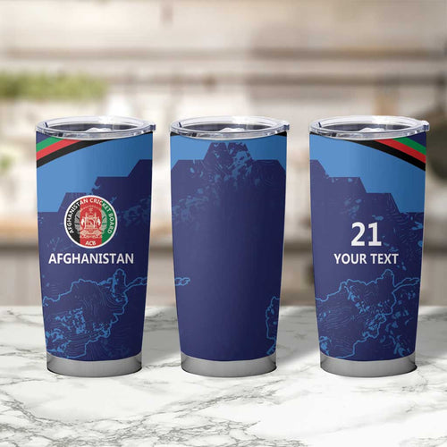 Afghan Atalans Cricket Custom Tumbler Cup Afghanistan Map with Sporty Style