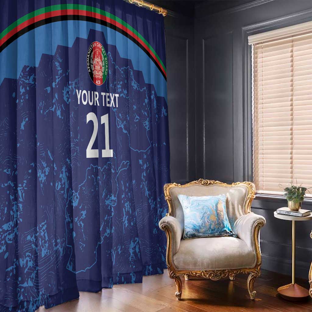 Afghan Atalans Cricket Custom Window Curtain Afghanistan Map with Sporty Style