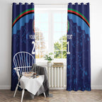 Afghan Atalans Cricket Custom Window Curtain Afghanistan Map with Sporty Style