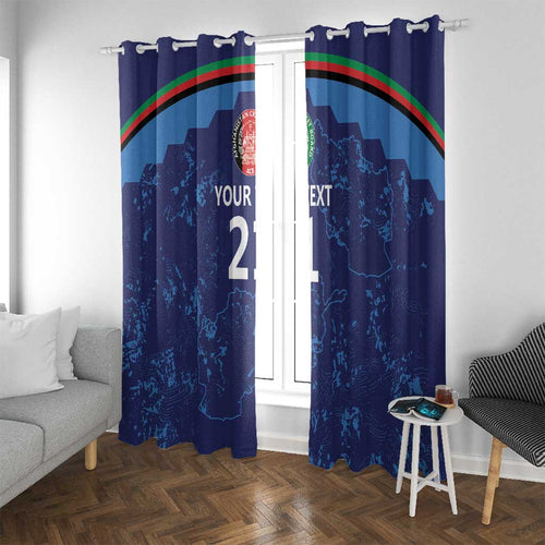 Afghan Atalans Cricket Custom Window Curtain Afghanistan Map with Sporty Style