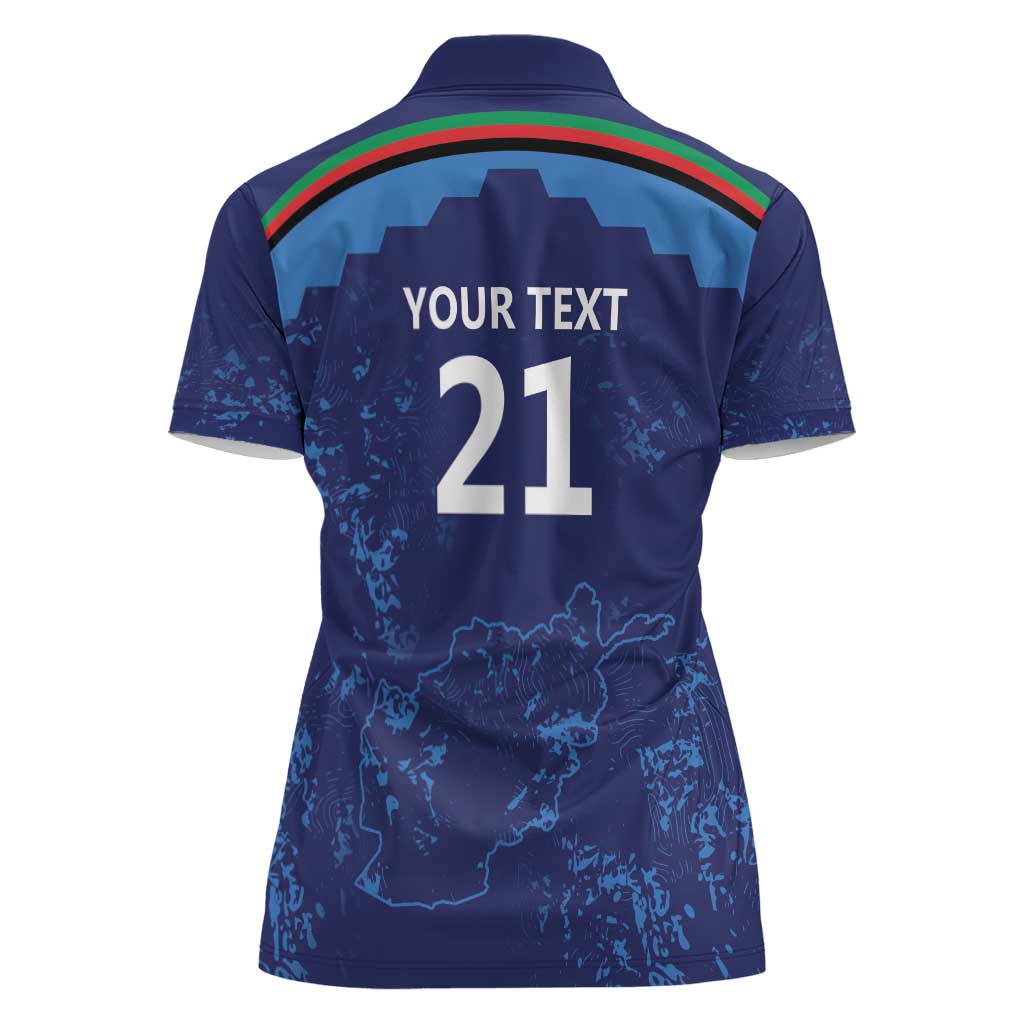Afghan Atalans Cricket Custom Women Polo Shirt Afghanistan Map with Sporty Style