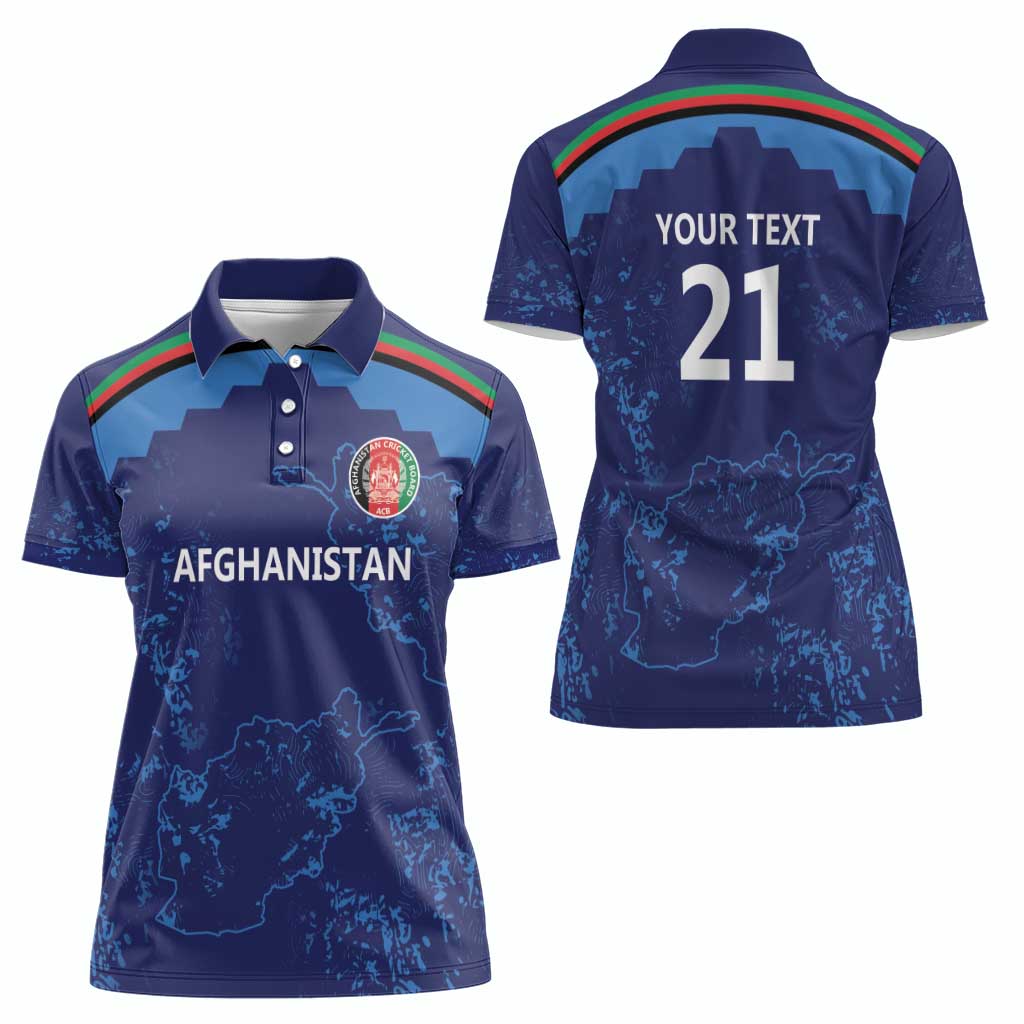Afghan Atalans Cricket Custom Women Polo Shirt Afghanistan Map with Sporty Style