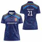 Afghan Atalans Cricket Custom Women Polo Shirt Afghanistan Map with Sporty Style