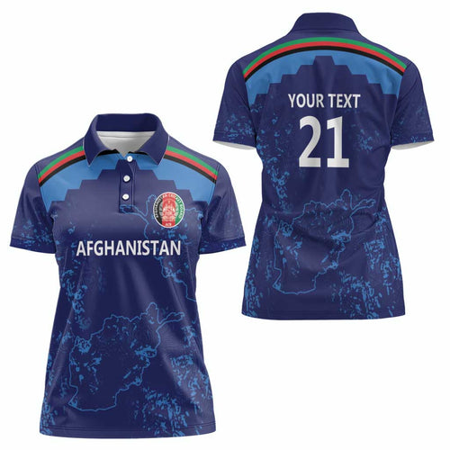 Afghan Atalans Cricket Custom Women Polo Shirt Afghanistan Map with Sporty Style