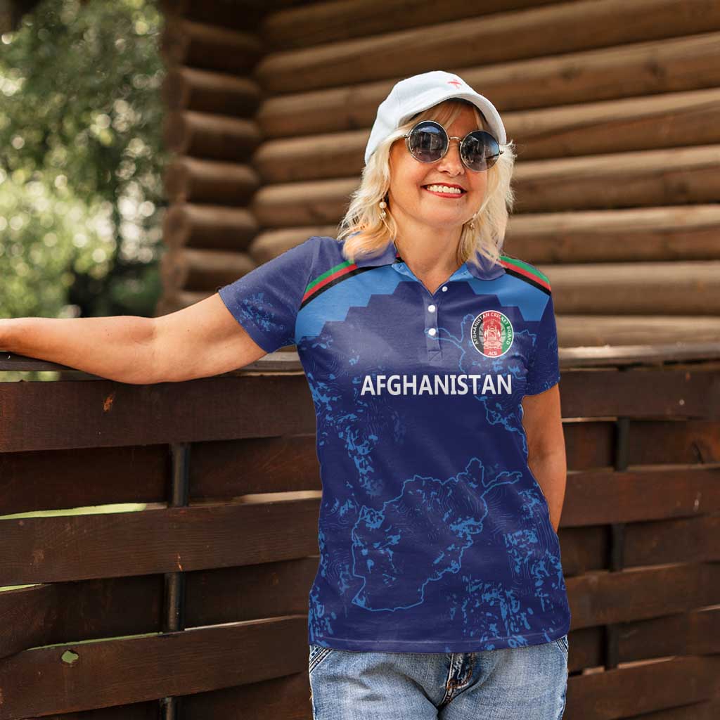 Afghan Atalans Cricket Custom Women Polo Shirt Afghanistan Map with Sporty Style
