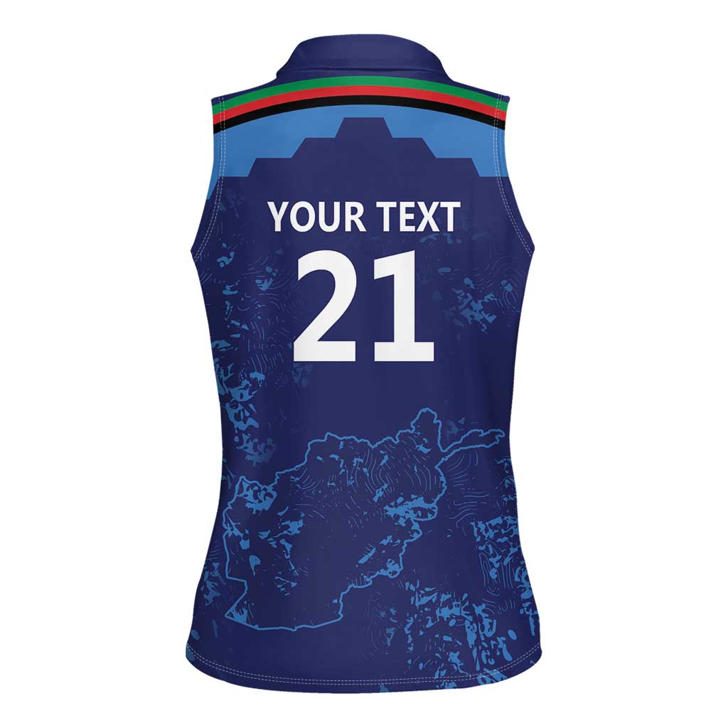 Afghan Atalans Cricket Custom Women Sleeveless Polo Shirt Afghanistan Map with Sporty Style
