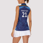 Afghan Atalans Cricket Custom Women Sleeveless Polo Shirt Afghanistan Map with Sporty Style