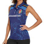 Afghan Atalans Cricket Custom Women Sleeveless Polo Shirt Afghanistan Map with Sporty Style
