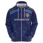 Afghan Atalans Cricket Custom Zip Hoodie Afghanistan Map with Sporty Style