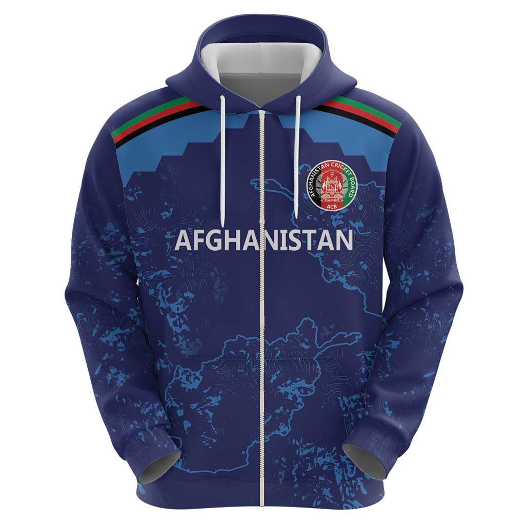 Afghan Atalans Cricket Custom Zip Hoodie Afghanistan Map with Sporty Style