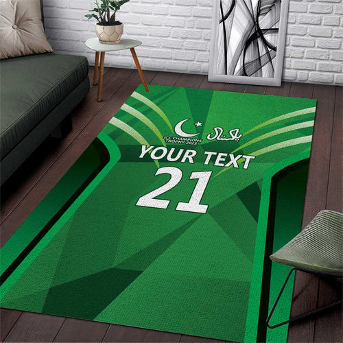 Pakistan Cricket Custom Area Rug The Green Shirts with Sporty Pattern