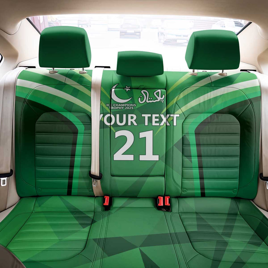 Pakistan Cricket Custom Back Car Seat Cover The Green Shirts with Sporty Pattern