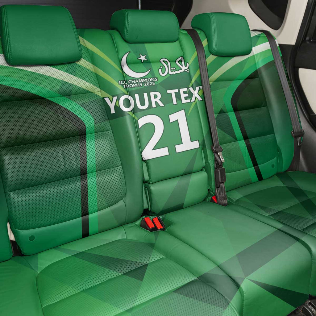 Pakistan Cricket Custom Back Car Seat Cover The Green Shirts with Sporty Pattern