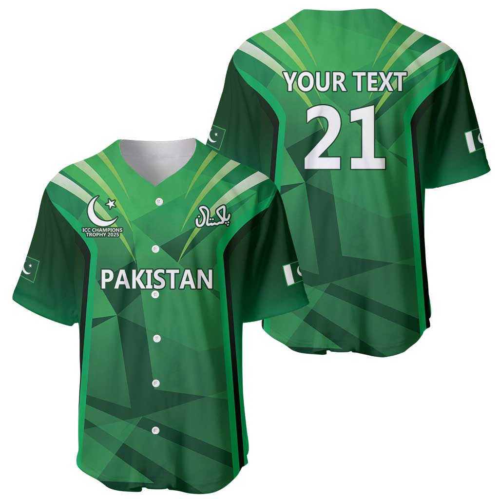 Pakistan Cricket Custom Baseball Jersey The Green Shirts with Sporty Pattern