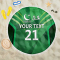 Pakistan Cricket Custom Beach Blanket The Green Shirts with Sporty Pattern