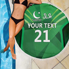 Pakistan Cricket Custom Beach Blanket The Green Shirts with Sporty Pattern