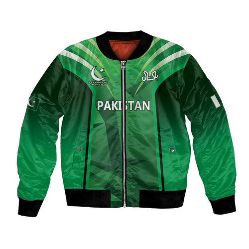 Pakistan Cricket Custom Bomber Jacket The Green Shirts with Sporty Pattern