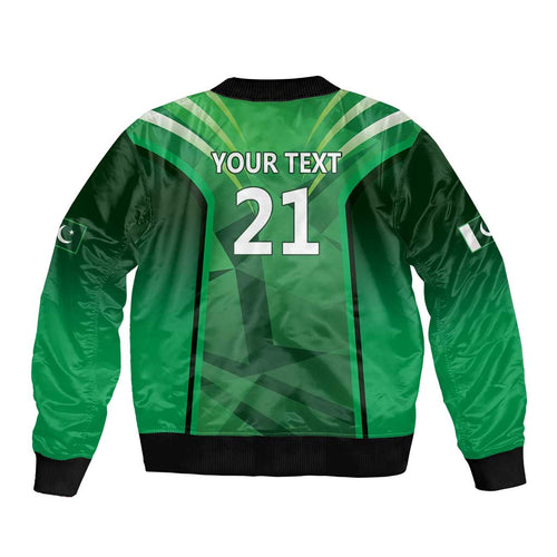 Pakistan Cricket Custom Bomber Jacket The Green Shirts with Sporty Pattern
