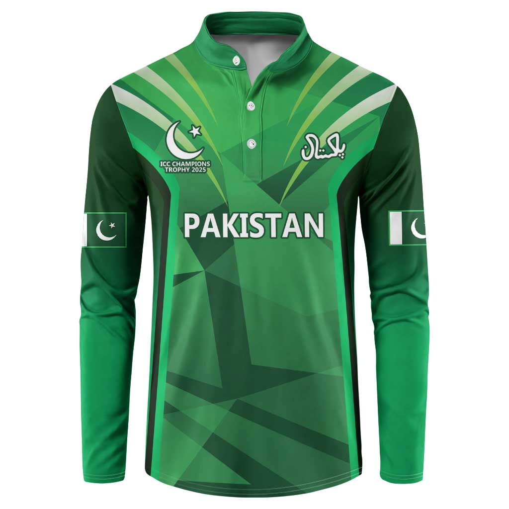 Pakistan Cricket Custom Button Sweatshirt The Green Shirts with Sporty Pattern