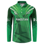 Pakistan Cricket Custom Button Sweatshirt The Green Shirts with Sporty Pattern