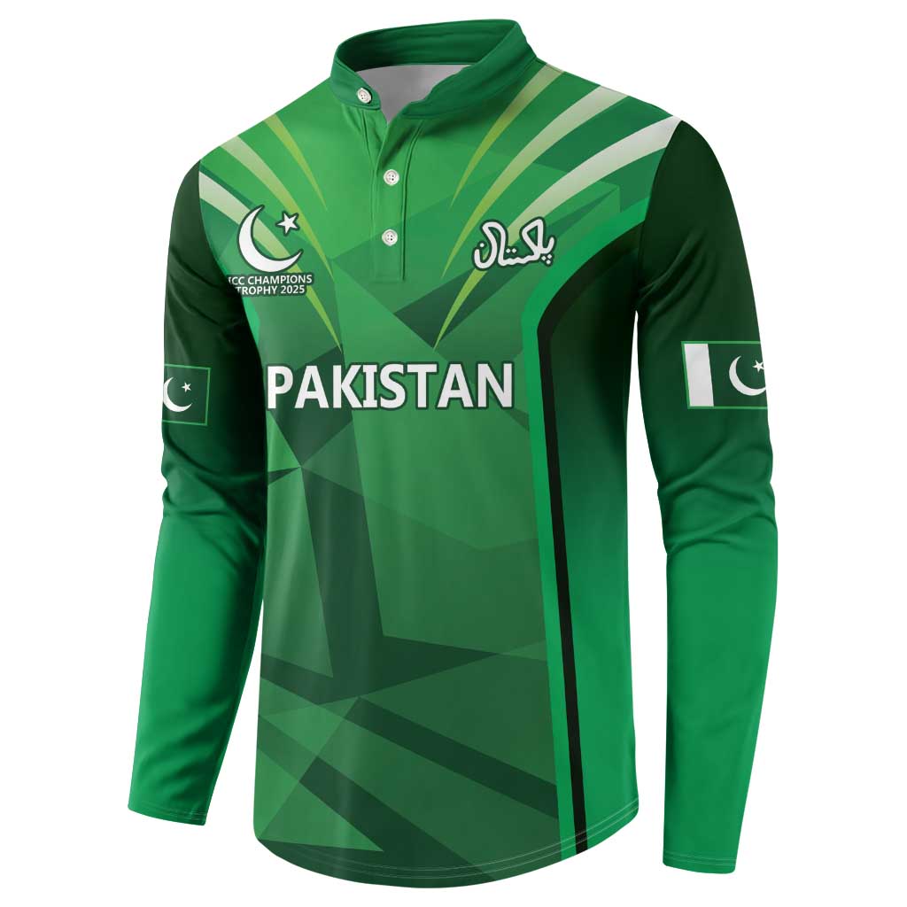 Pakistan Cricket Custom Button Sweatshirt The Green Shirts with Sporty Pattern