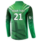 Pakistan Cricket Custom Button Sweatshirt The Green Shirts with Sporty Pattern