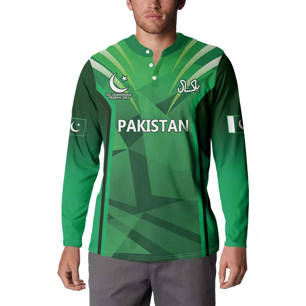 Pakistan Cricket Custom Button Sweatshirt The Green Shirts with Sporty Pattern