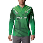 Pakistan Cricket Custom Button Sweatshirt The Green Shirts with Sporty Pattern