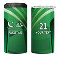 Pakistan Cricket Custom 4 in 1 Can Cooler Tumbler The Green Shirts with Sporty Pattern