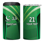 Pakistan Cricket Custom 4 in 1 Can Cooler Tumbler The Green Shirts with Sporty Pattern