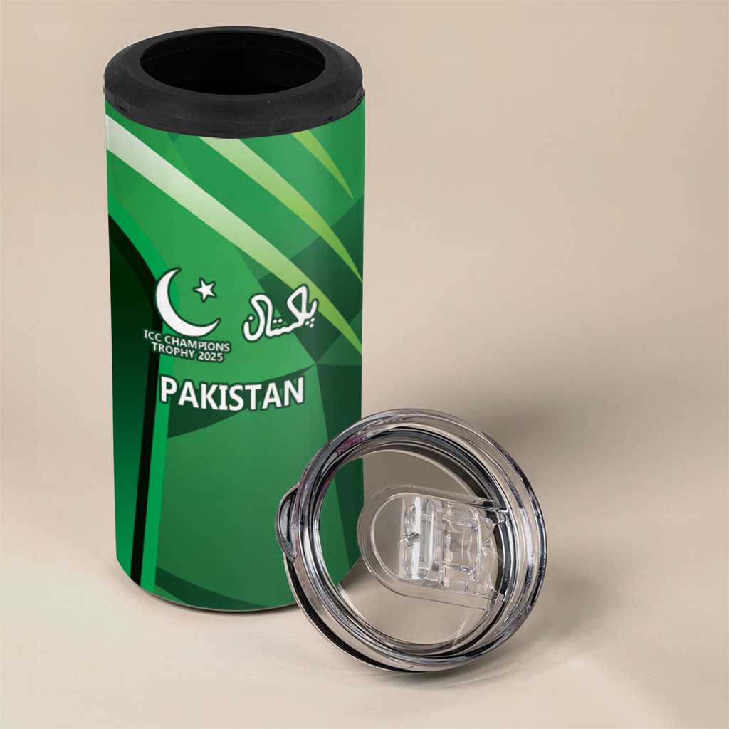 Pakistan Cricket Custom 4 in 1 Can Cooler Tumbler The Green Shirts with Sporty Pattern