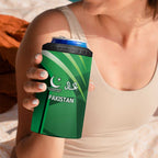 Pakistan Cricket Custom 4 in 1 Can Cooler Tumbler The Green Shirts with Sporty Pattern