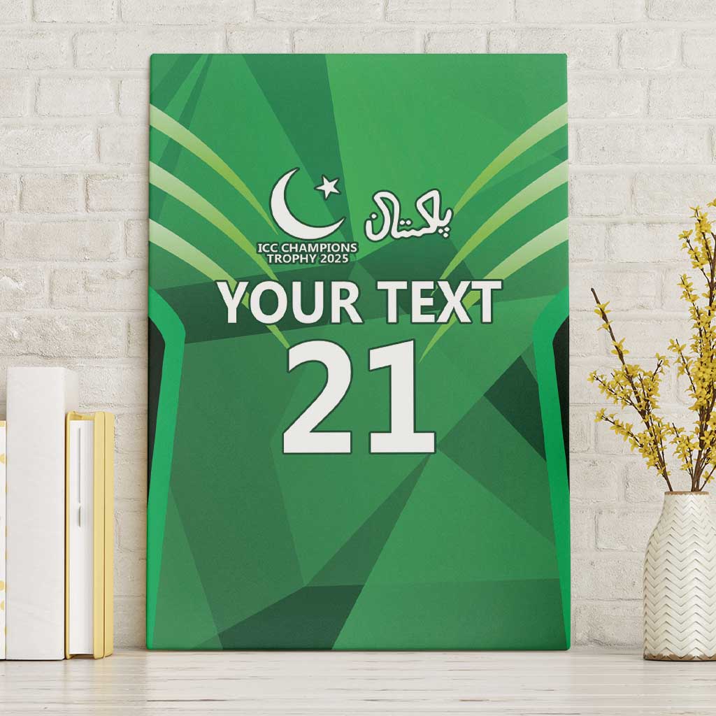 Pakistan Cricket Custom Canvas Wall Art The Green Shirts with Sporty Pattern