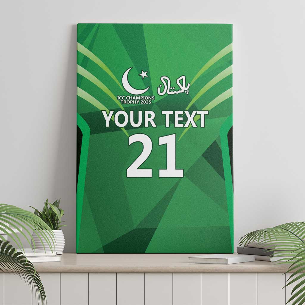 Pakistan Cricket Custom Canvas Wall Art The Green Shirts with Sporty Pattern