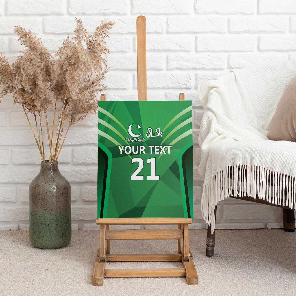 Pakistan Cricket Custom Canvas Wall Art The Green Shirts with Sporty Pattern