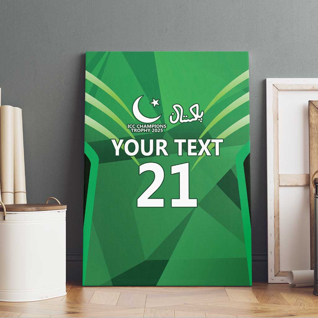 Pakistan Cricket Custom Canvas Wall Art The Green Shirts with Sporty Pattern