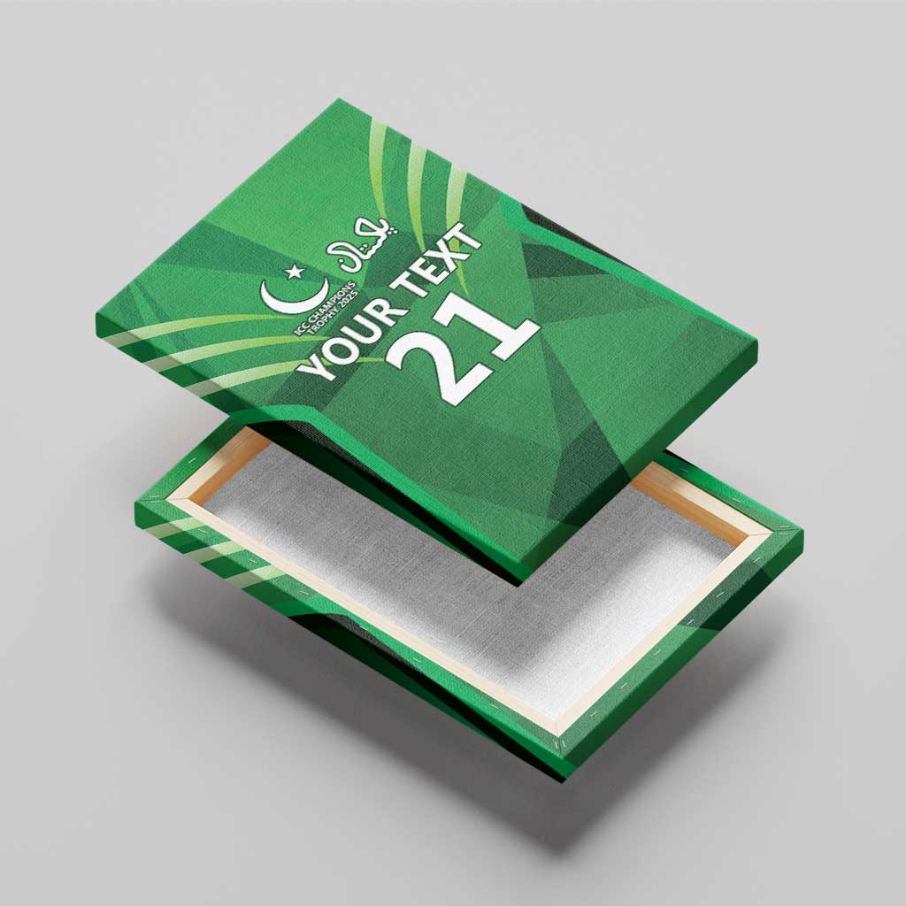 Pakistan Cricket Custom Canvas Wall Art The Green Shirts with Sporty Pattern