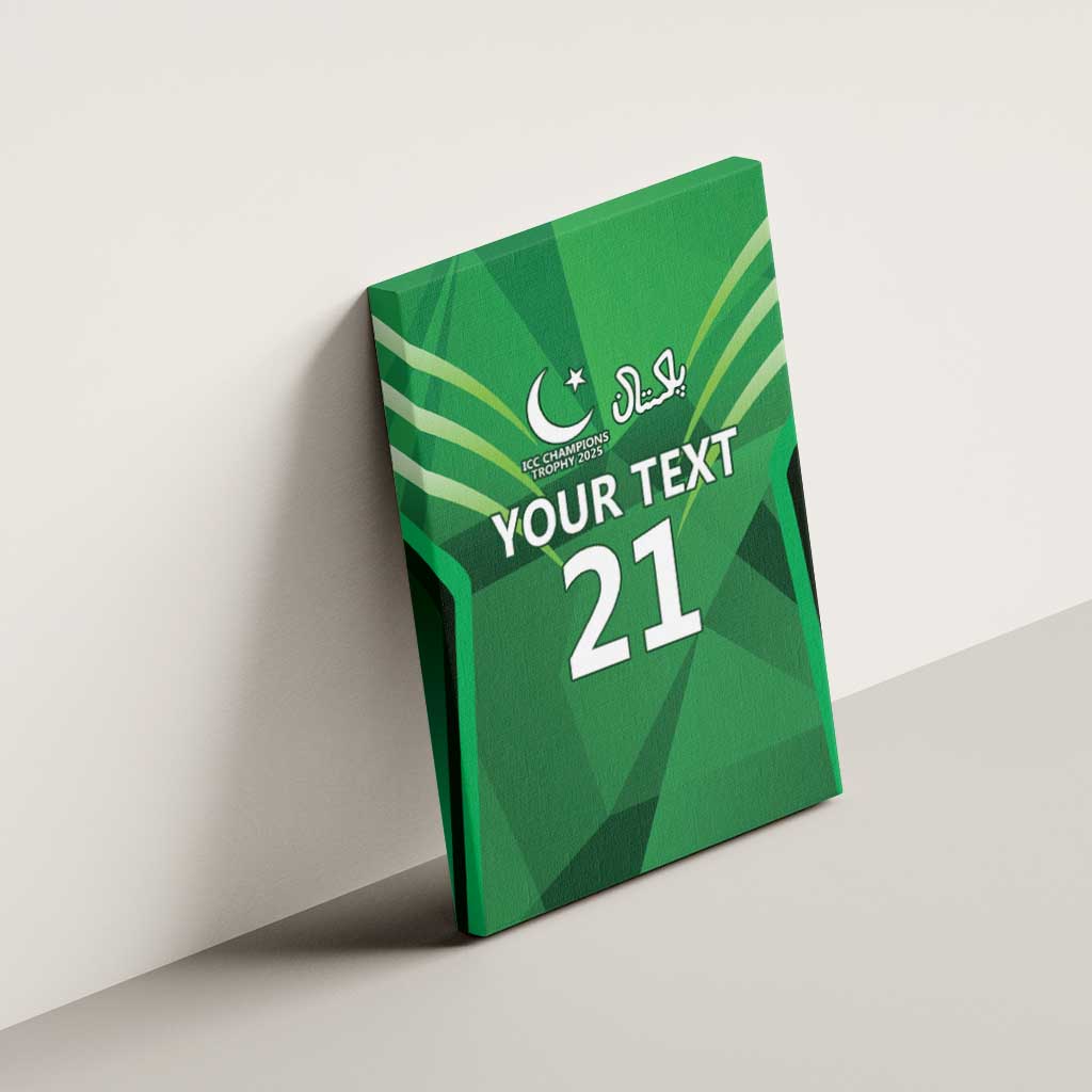 Pakistan Cricket Custom Canvas Wall Art The Green Shirts with Sporty Pattern