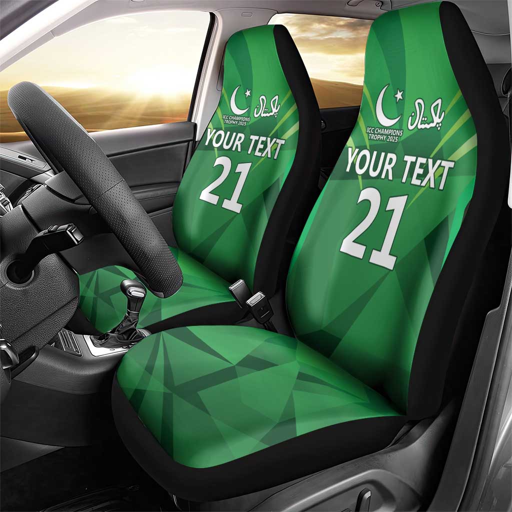 Pakistan Cricket Custom Car Seat Cover The Green Shirts with Sporty Pattern